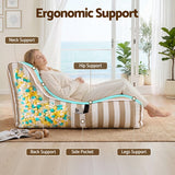 Artiss Outdoor Bean Bag Chair with Filler Splash-Proof Beanbag Lounge DIY Stuffed Animal Storage Bean Bag Washable for Patio Poolside Relaxing, Taupe - Top-Down View