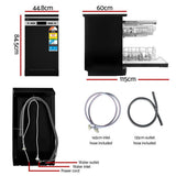 Devanti 10 Place Settings Freestanding Dishwasher Black - Front View