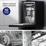 Devanti 10 Place Settings Freestanding Dishwasher Black - Top-Down View