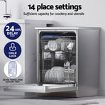 Devanti 60cm 14 Place Settings Freestanding Dishwasher Silver, image 4