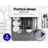 Devanti 3 Place Settings Benchtop Dishwasher - Top-Down View