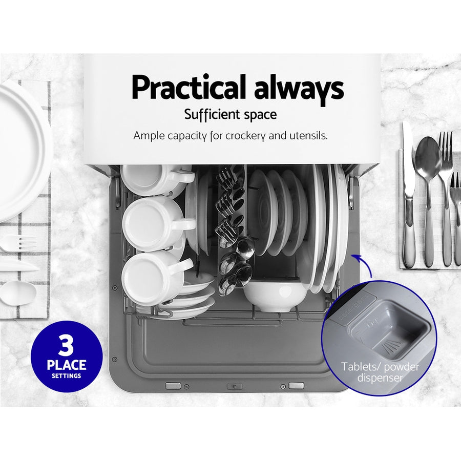 Devanti 3 Place Settings Benchtop Dishwasher, image 4