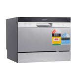 Devanti 6 Place Settings Benchtop Dishwasher Sliver - Side View