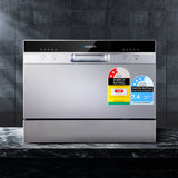 Devanti 6 Place Settings Benchtop Dishwasher Sliver - Low Angle