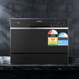 Devanti 6 Place Settings Benchtop Dishwasher Black - Low Angle