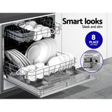 Devanti 8 Place Settings Benchtop Dishwasher Sliver - 45-Degree Angle