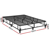 Artiss Bed Frame Double Size Metal Grey MASON - Front View