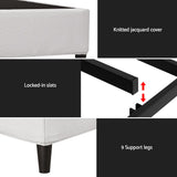 Artiss Bed Frame Double Size Metal Grey MASON - Rear View
