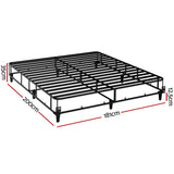 Artiss Bed Frame King Size Metal Grey MASON - Front View