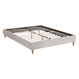 Artiss Bed Frame Double Size Beige ZORA - Close-Up Angle
