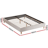 Artiss Bed Frame Double Size Beige ZORA - Front View