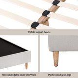 Artiss Bed Frame Double Size Beige ZORA - Rear View