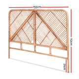 Artiss Bed Headboard Queen Bedhead Rattan - FRED Pine - Side View