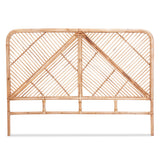 Artiss Bed Headboard Queen Bedhead Rattan - FRED Pine - Top-Down View