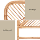 Artiss Bed Headboard Queen Bedhead Rattan - FRED Pine - Close-Up Angle