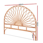 Artiss Bed Headboard Double Bedhead Rattan - MARI Pine