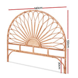 Artiss Bed Headboard Double Bedhead Rattan - MARI Pine - Front View