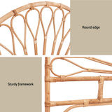 Artiss Bed Headboard Double Bedhead Rattan - MARI Pine - Rear View