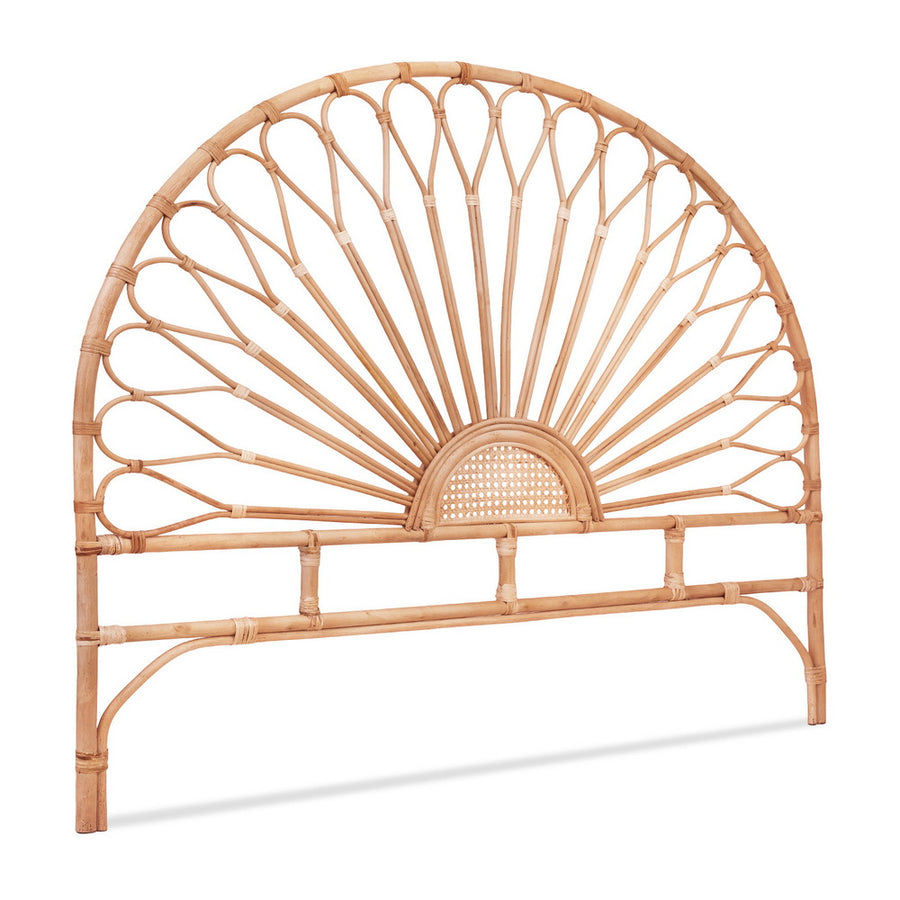 Artiss Bed Headboard Queen Bedhead Rattan - MARI Pine