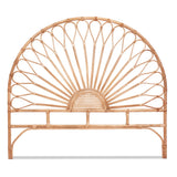 Artiss Bed Headboard Queen Bedhead Rattan - MARI Pine - Side View