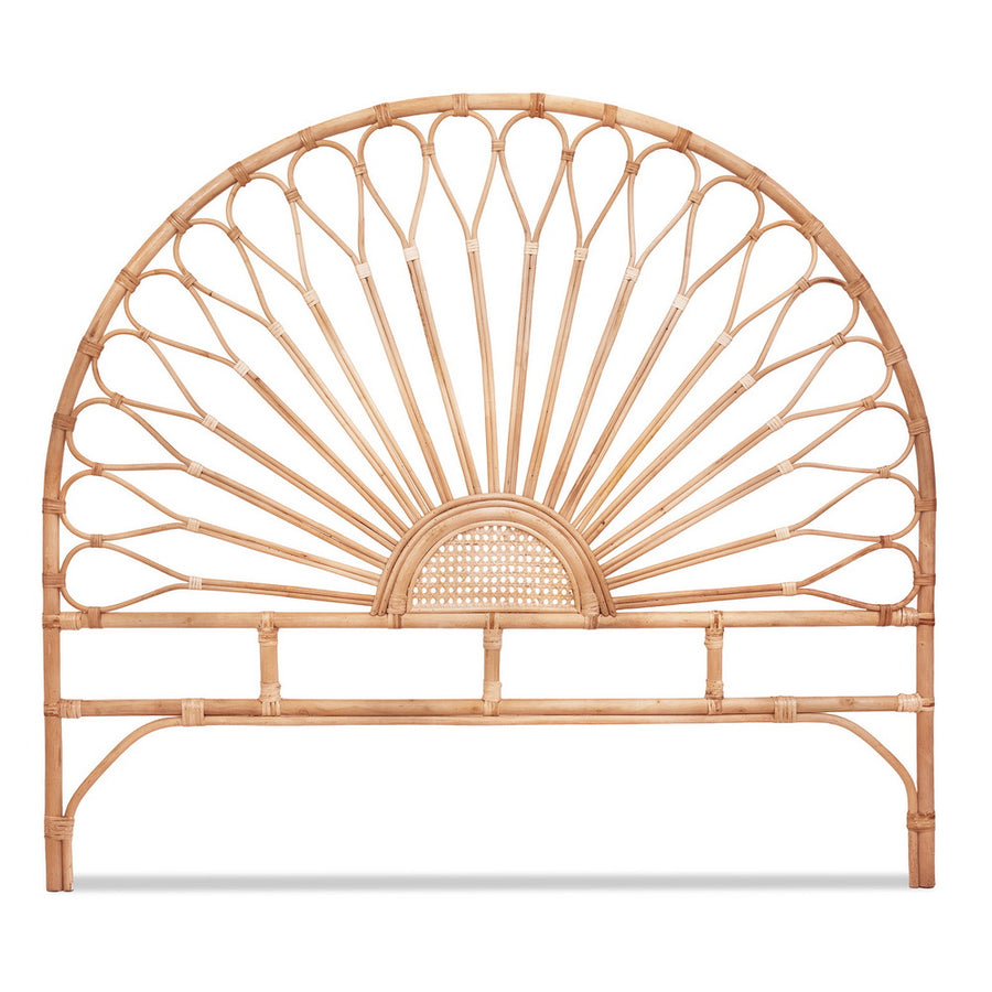 Artiss Bed Headboard Queen Bedhead Rattan - MARI Pine
