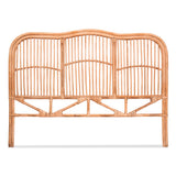 Artiss Bed Headboard Queen Bedhead Rattan - NERO Pine - Side View