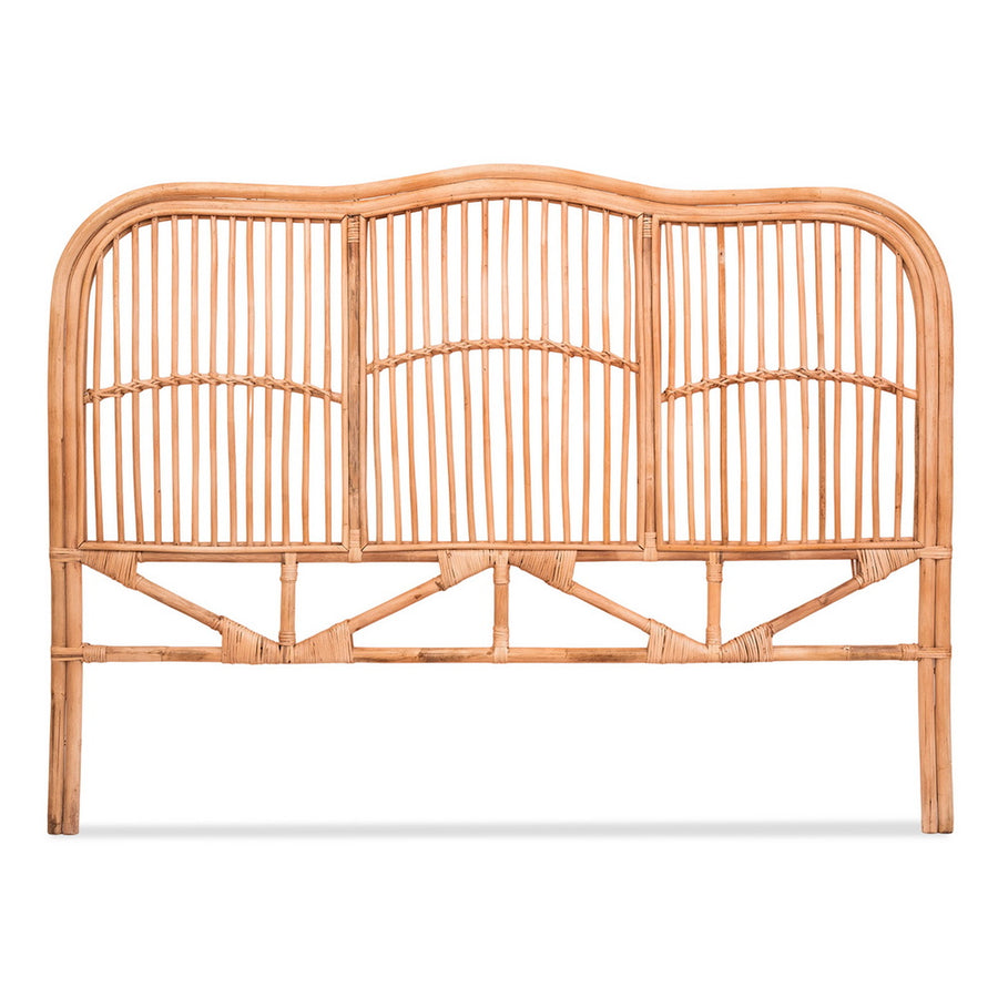 Artiss Bed Headboard Queen Bedhead Rattan - NERO Pine