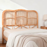 Artiss Bed Headboard Queen Bedhead Rattan - NERO Pine - Close-Up Angle