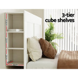 Artiss Bed Head Headboard King with Shelves - CABI White - Top-Down View