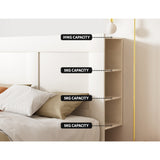 Artiss Bed Head Headboard King with Shelves - CABI White - 45-Degree Angle