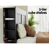 Artiss Bed Head Headboard Queen with Shelves - CABI Black - Top-Down View
