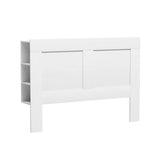 Artiss Bed Head Headboard Queen with Shelves - CABI White - Close-Up Angle