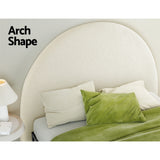 Artiss Bed Head Headboard Bed Frame Double Boucle - GREI White - Top-Down View