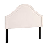 Artiss Bed Frame Bed Head Headboard Queen Velvet IRIS Beige - Close-Up Angle