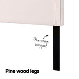 Artiss Bed Frame Bed Head Headboard Queen Velvet IRIS Beige - Rear View