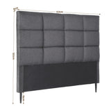 Artiss Bed Headboard Double Bedhead Linen Fabric Charcoal - Front View