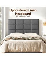 Artiss Bed Headboard Double Bedhead Linen Fabric Charcoal - Top-Down View