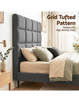 Artiss Bed Headboard Double Bedhead Linen Fabric Charcoal - 45-Degree Angle