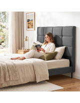 Artiss Bed Headboard Double Bedhead Linen Fabric Charcoal - Close-Up Angle