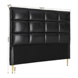 Artiss Bed Headboard Queen Bedhead PU Leather Black - Front View