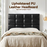 Artiss Bed Headboard Queen Bedhead PU Leather Black - Top-Down View