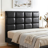 Artiss Bed Headboard Queen Bedhead PU Leather Black - Low Angle