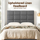 Artiss Bed Headboard Queen Bedhead Linen Fabric Charcoal - Top-Down View