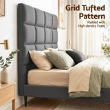 Artiss Bed Headboard Queen Bedhead Linen Fabric Charcoal - 45-Degree Angle