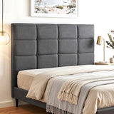 Artiss Bed Headboard Queen Bedhead Linen Fabric Charcoal - Low Angle