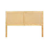 Artiss Bed Head Headboard Queen Rattan - RIBO Pine - Side View