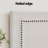 Artiss Bed Head Bed Frame Headboard King Fabric - RIVE Beige White - 45-Degree Angle