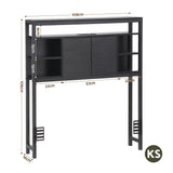 Artiss Bed Headboard King Single Storage Bedhead Charging Station Black - Front View