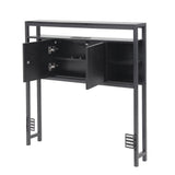 Artiss Bed Headboard King Single Storage Bedhead Charging Station Black - Side View