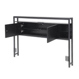 Artiss Bed Headboard Queen Storage Bedhead Charging Station Black - Side View